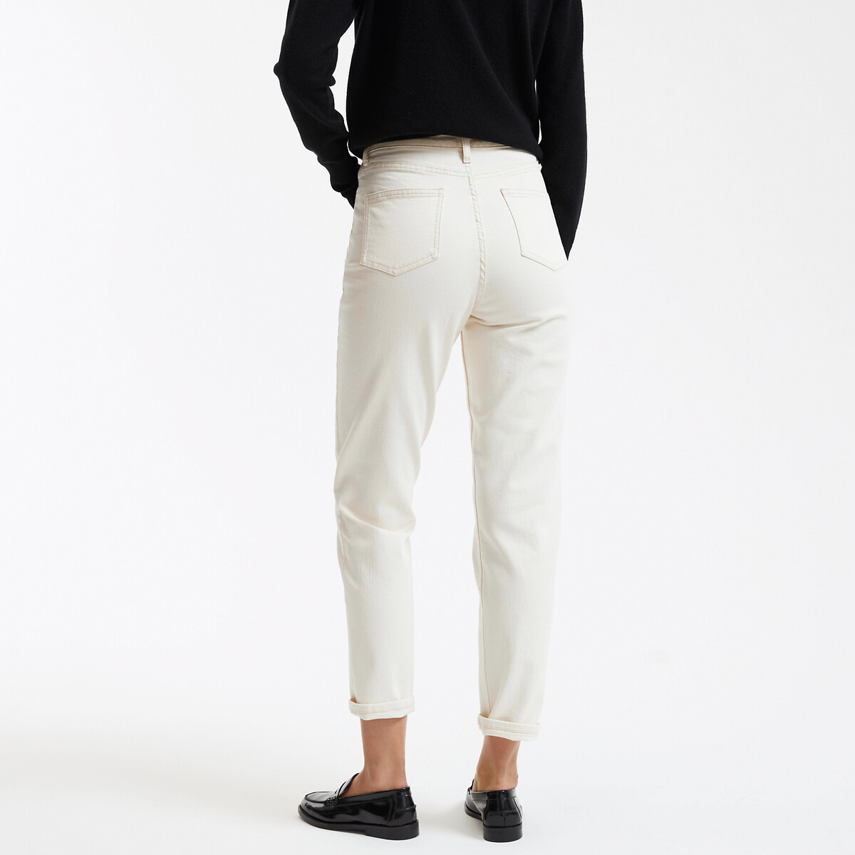 COLEÇÃO LA REDOUTE<br>Calça jeans boyfriend de cintura alta