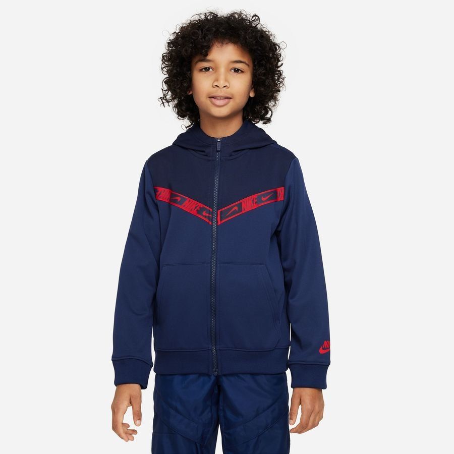 Nike Sweat à Capuche NSW Repeat - Bleu Marine/Rouge Enfant