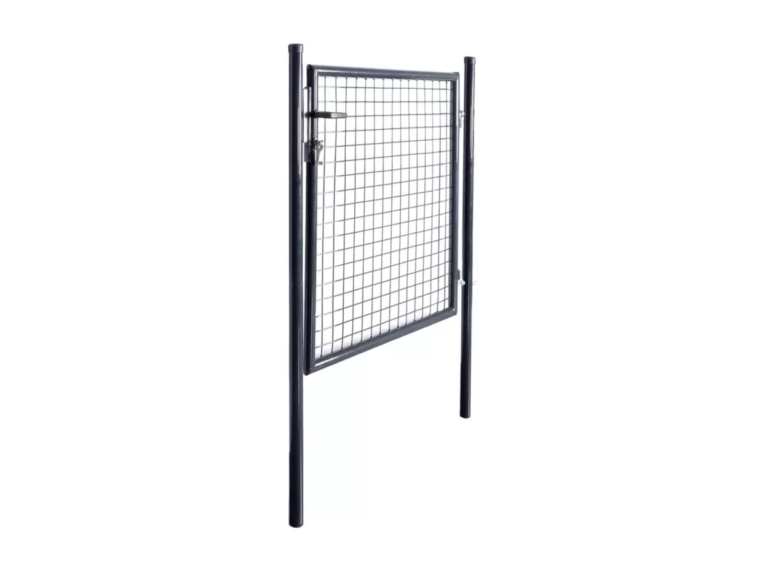 Portail en maille de jardin Acier galvanisé 85,5x100 cm Gris