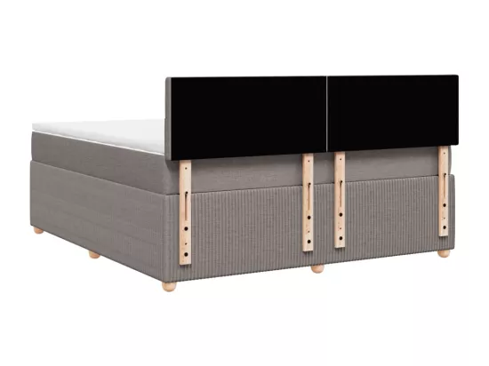 Sommier à lattes de lit avec matelas Taupe 180x200 cm Tissu