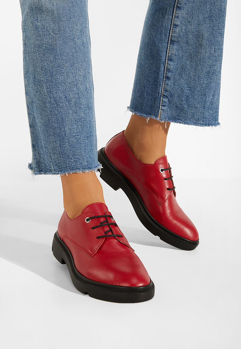 Chaussures derby en cuir rouges Pelado