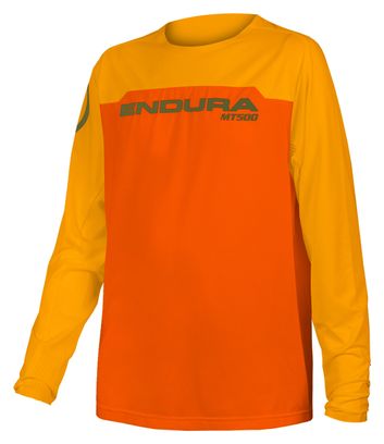 Maillot Manches Longues Endura MT500 Burner Enfant Mandarine Orange