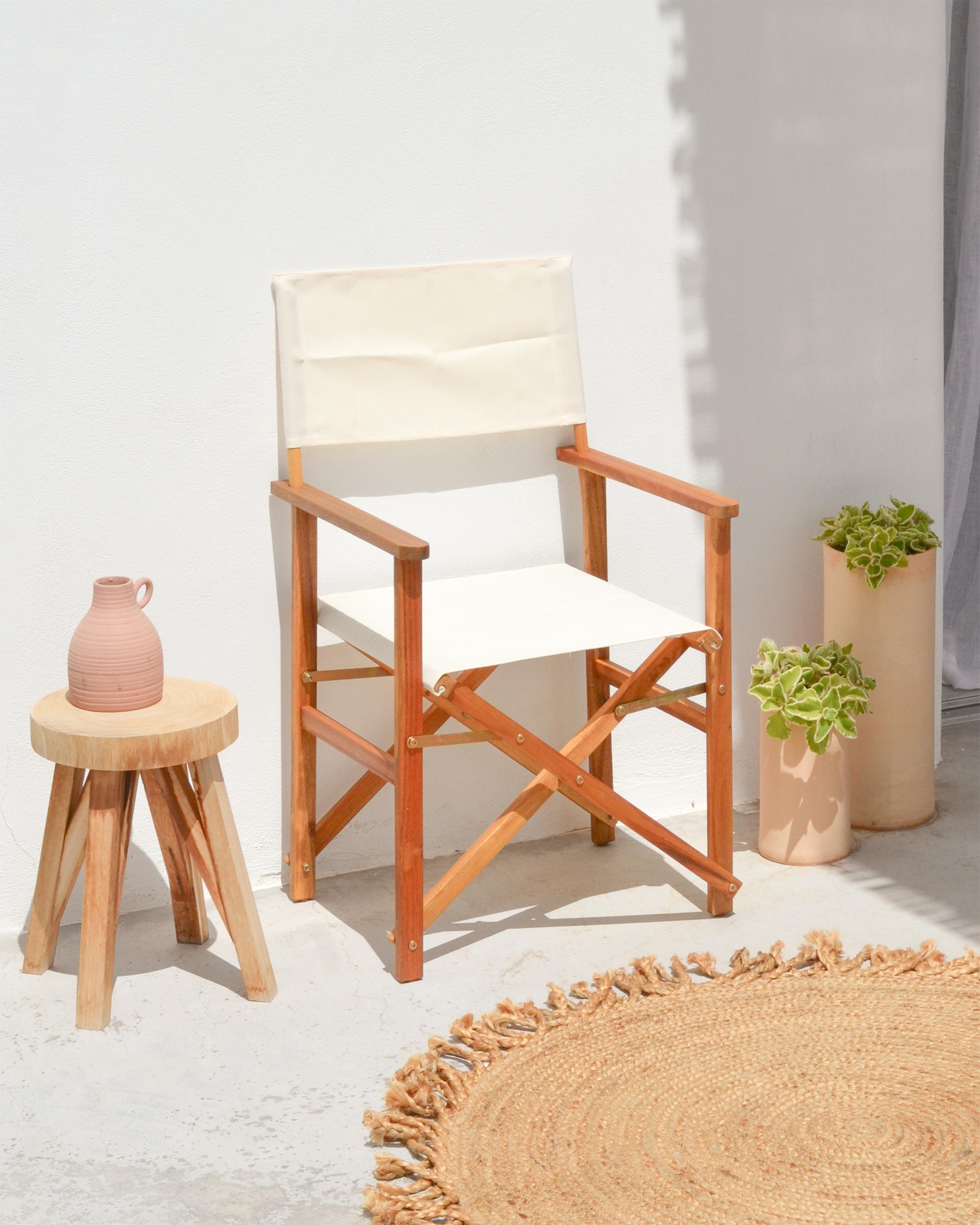 Set van 2 tuinstoelen CINE Acaciahout Gebroken wit