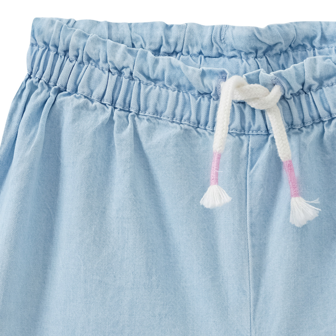 Topomini Baby Shorts mit Häkelkante hellblau