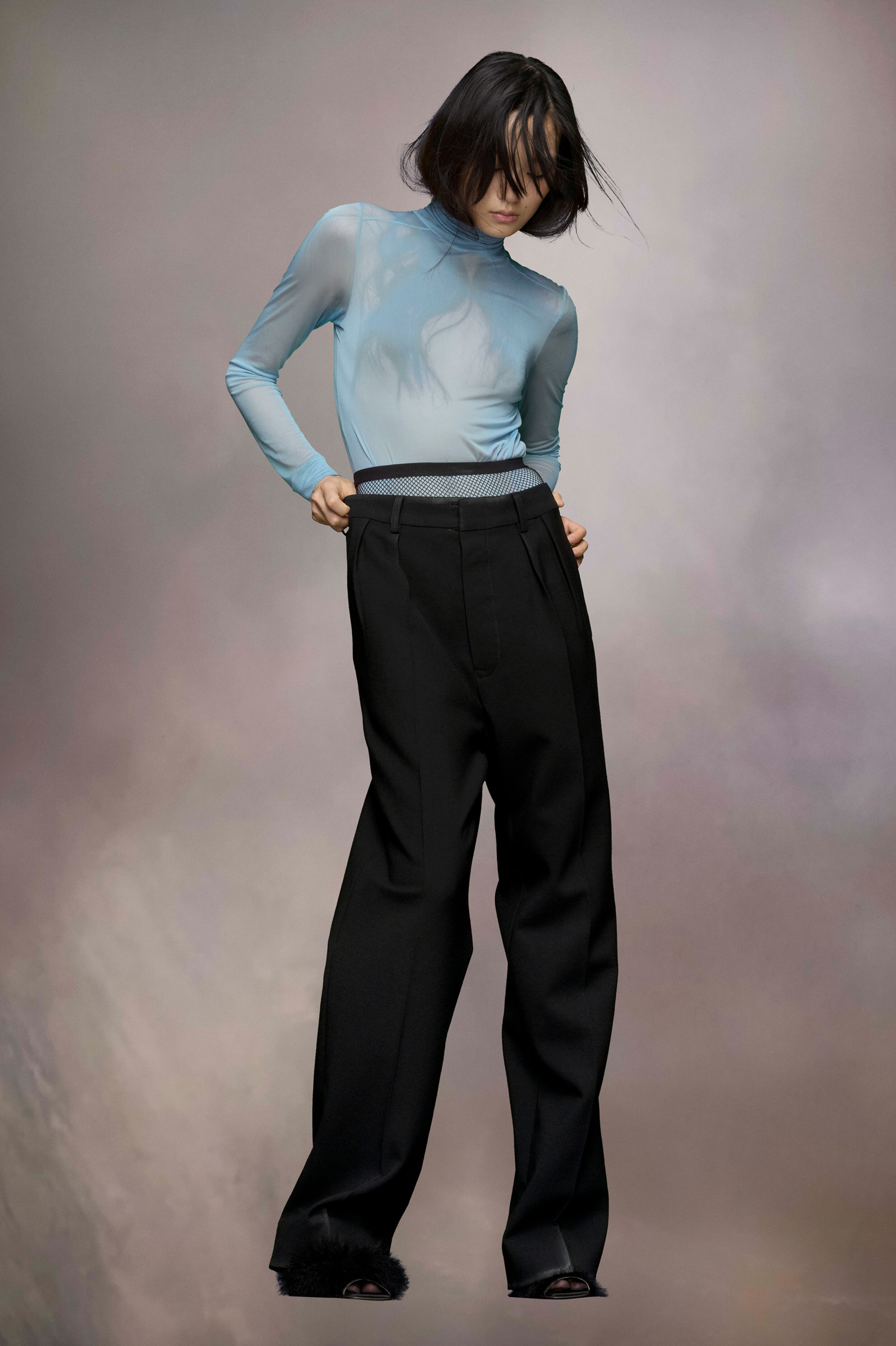 Pantalon en gabardine de laine