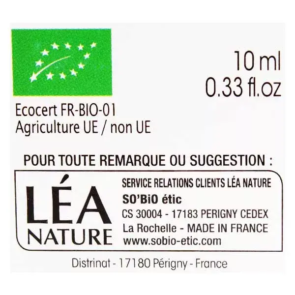 Óleo Essencial de Palmarosa Orgânico So'Bio Étic Aroma 10ml
