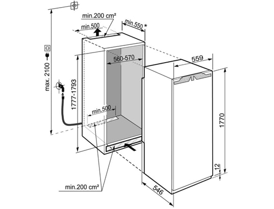 LIEBHERR - Congélateur encastrable armoire SIFNAE5188-20 Peak, 213 litres, charnières droite