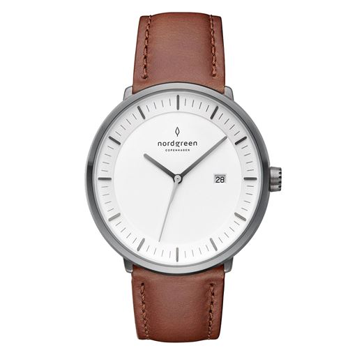 Nordgreen Philosopher PH40GMLEBRXX Herreur, Stål/Brun, 40 mm
