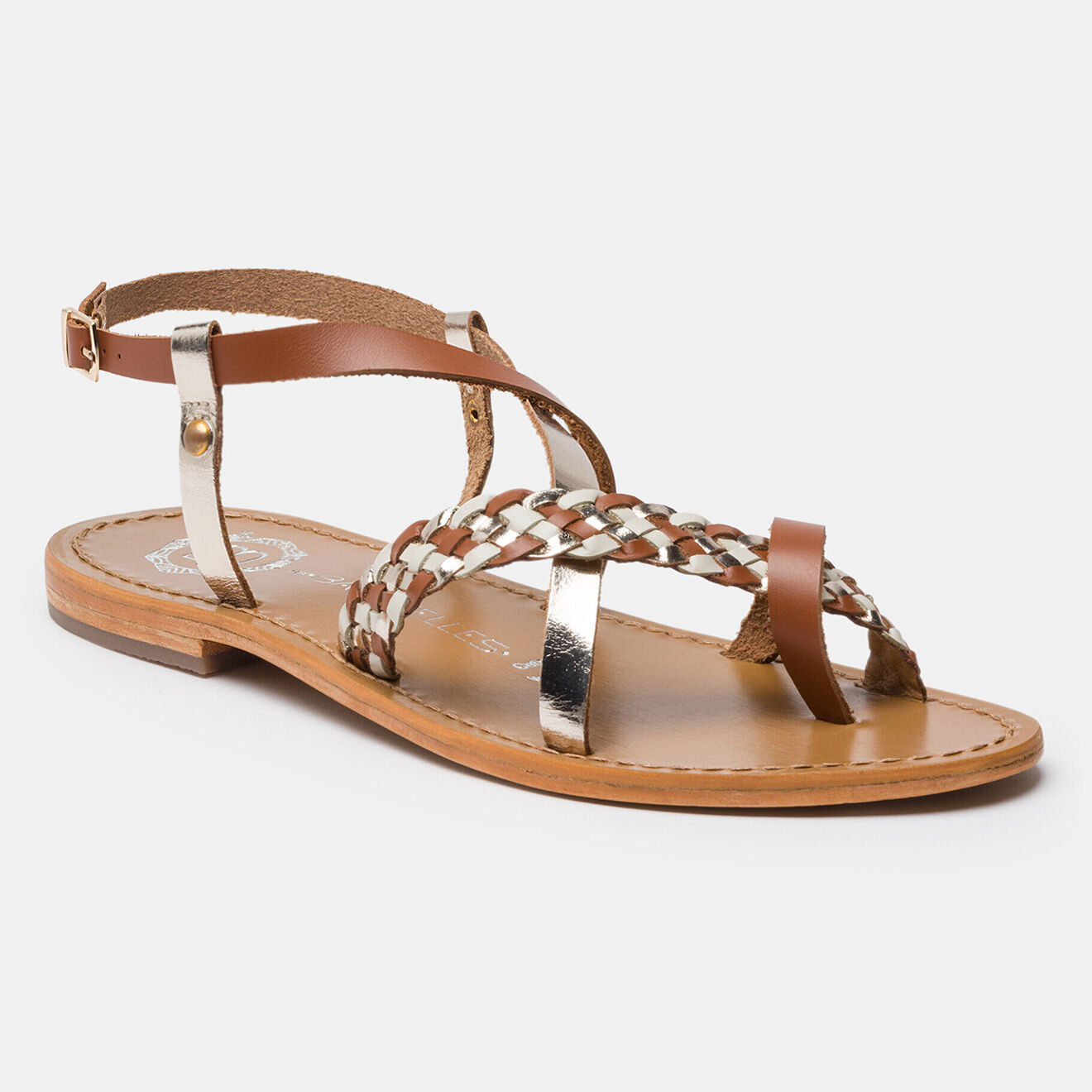 Les Bagatelles Sandales en Cuir Misere camel/doré/marron