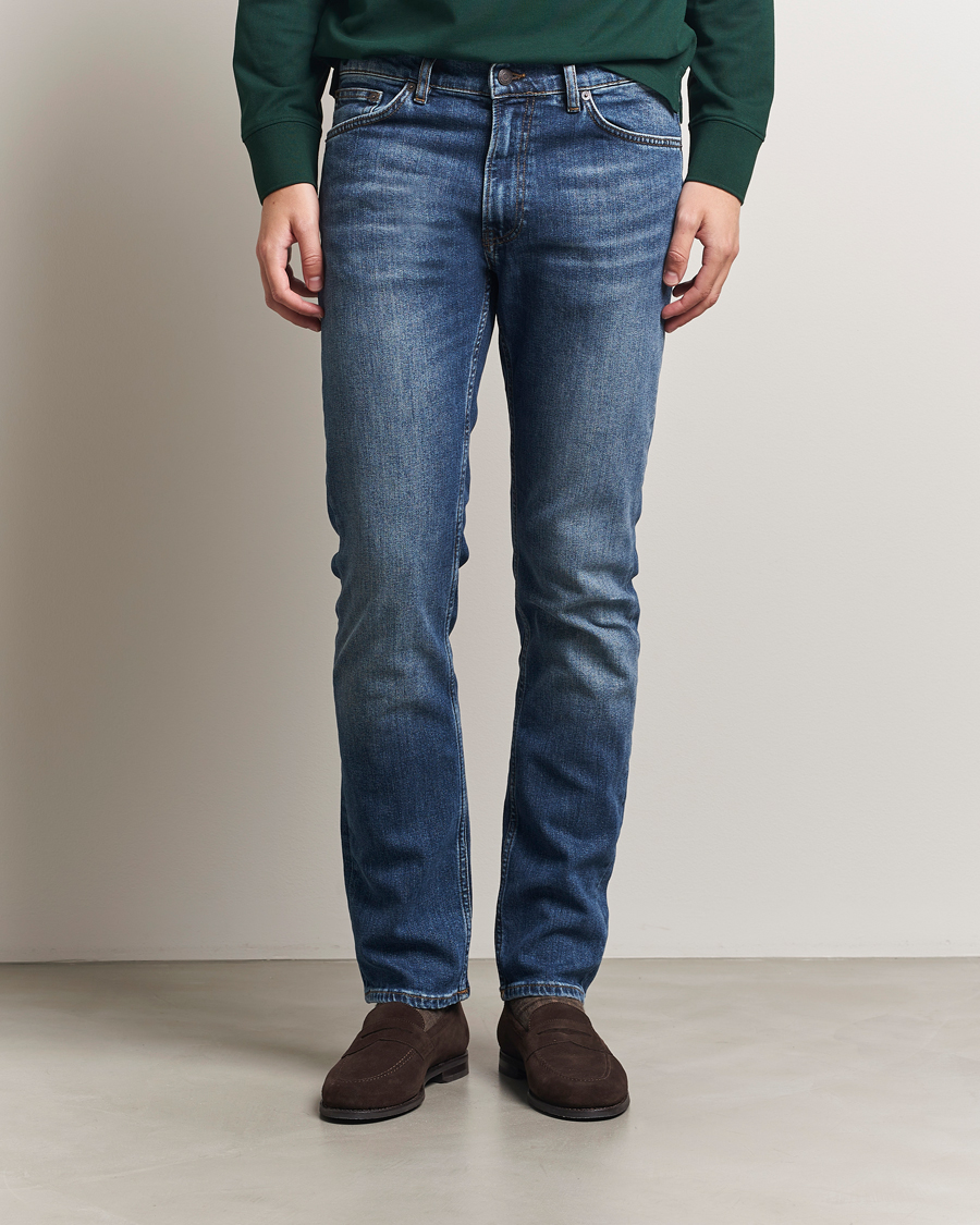 GANT Regular Fit Jeans Mid Blue Vintage