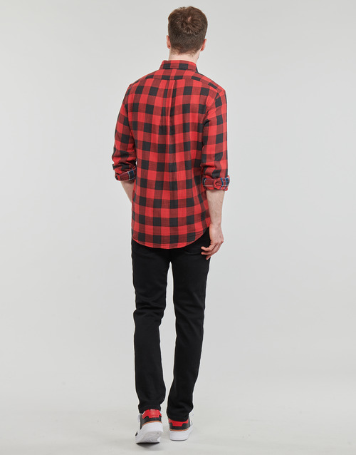 Polo Ralph Lauren - CHEMISE COUPE DROITE EN FLANELLE Rojo / Negro