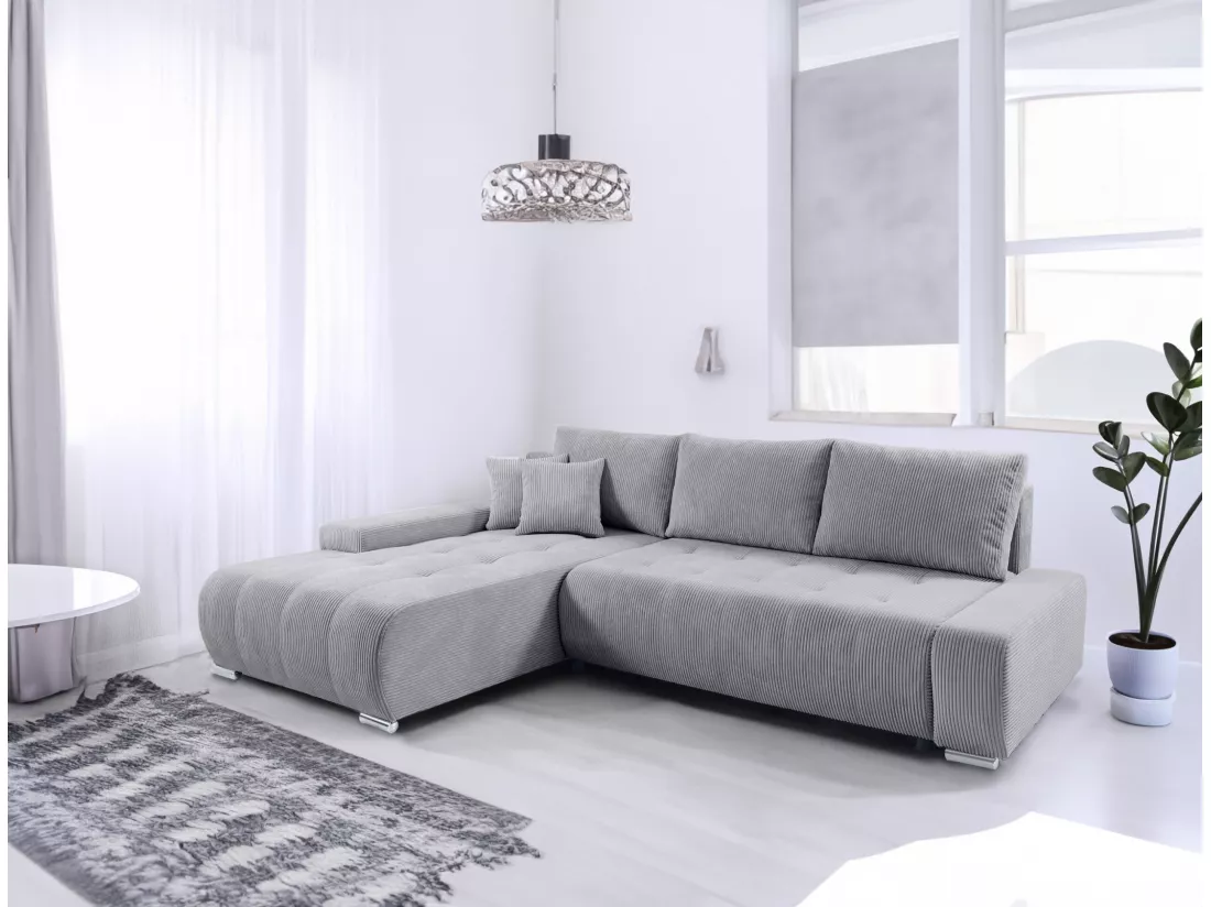 CANAPÉ D'ANGLE avec coffre de rangement Tragel L, gris