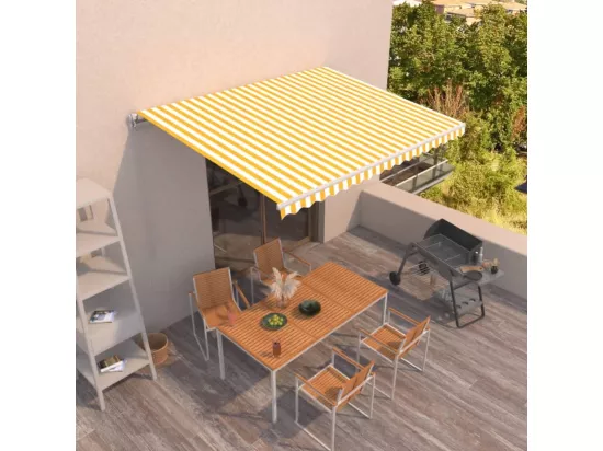 Auventanuel rétractable 450x350 Jaune et blanc