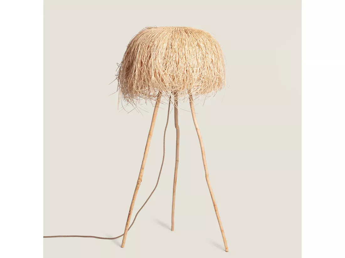 lampadaire en rotin Lasje Naturel