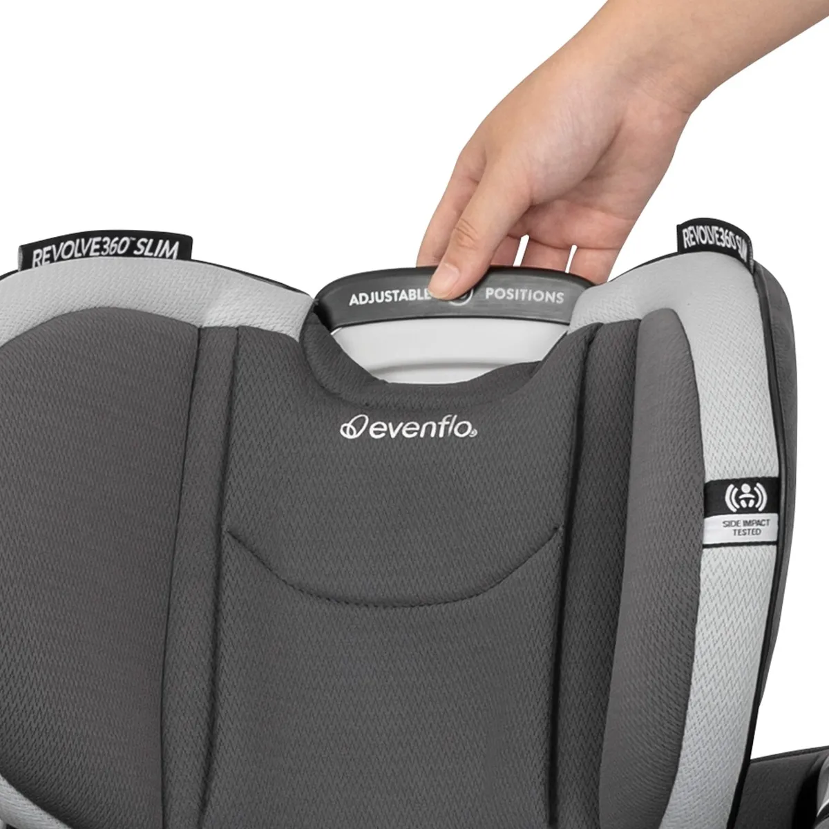 Evenflo Siège d’Auto 2-en-1 Rotatif Slim Revolve 360 GOLD avec SensorSafe - Gris Perle