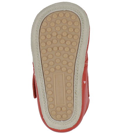 Pom Pom Leder-Krabbelschuhe - Anfänger Klettband Print - Heart