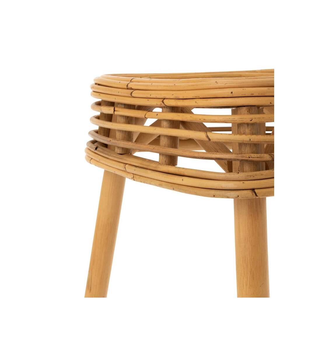 Paris Prix - Tabouret En Rotin triangulaire 42cm Naturel