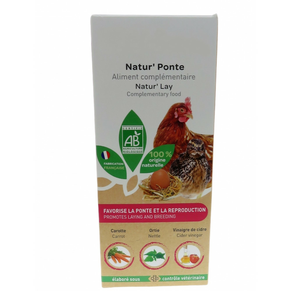 Natur' ponte, aliment complémentaire favorise la ponte pour poules 250 ml.