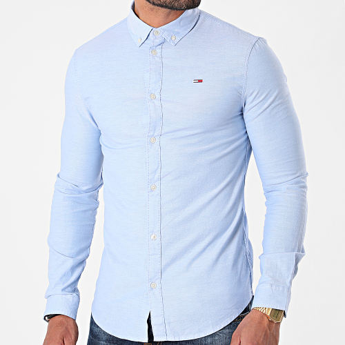 Chemise Manches Longues Slim Stretch Oxford 9594 Bleu Ciel