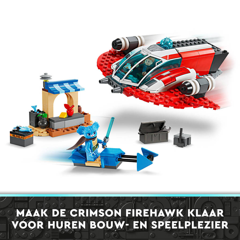 Veel elementen = veel speelplezierYoung Jedi Adventures De Crimson Firehawk Bouwbaar Ruimteschip Speelgoed 75384