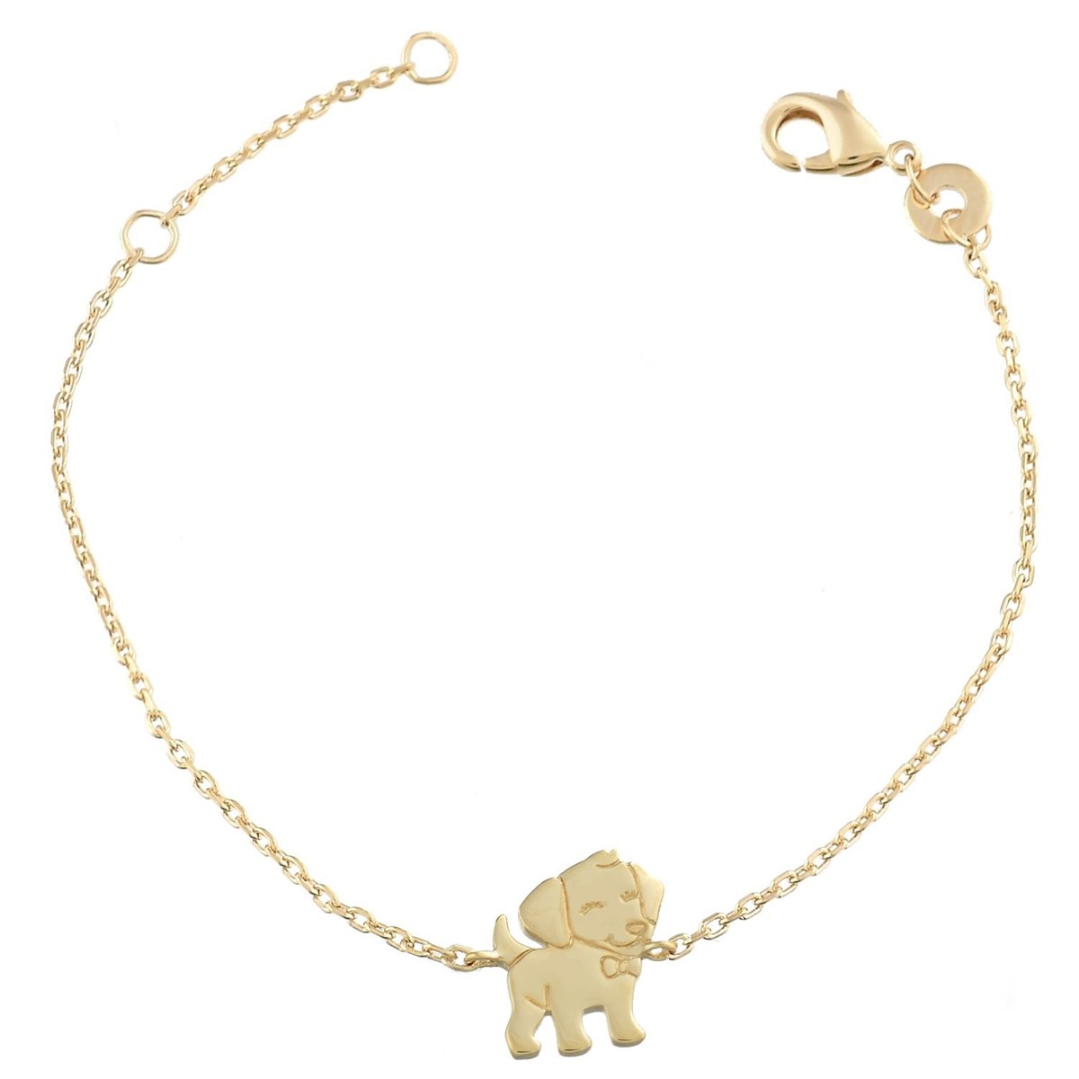 Bracelet petit chien souriant Plaqué OR 750 3 microns