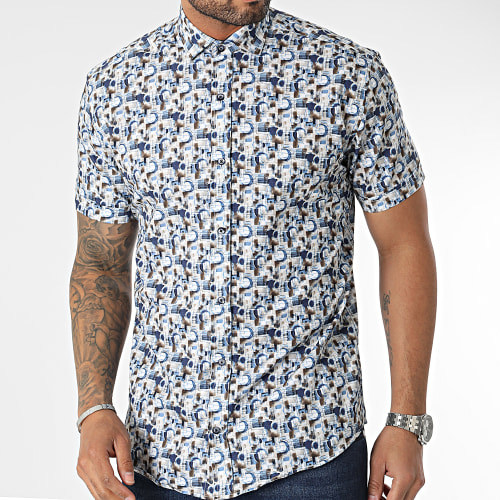 Chemise Manches Courtes Bleu Blanc