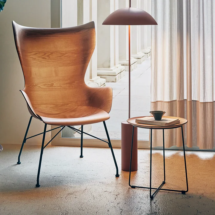 Kartell - Al Wood Coffeetable, schwarz / Buche dunkel