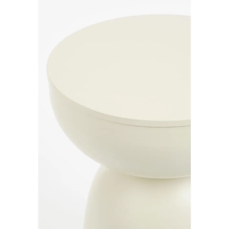 Mica Decorations Elliot Bijzettafel - H45 x Ø32 cm - IJzer - Off-white