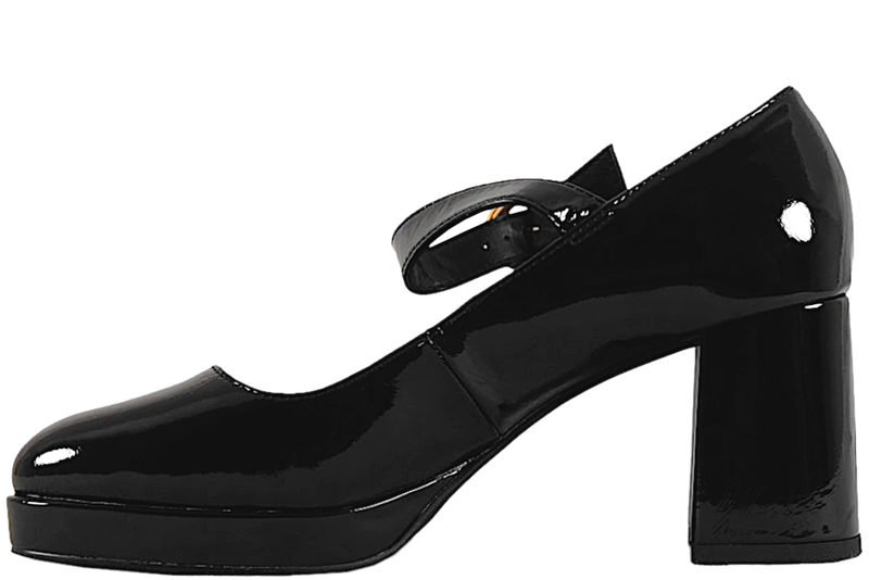 BLACK SORT PUMPS MED LAK LOOK