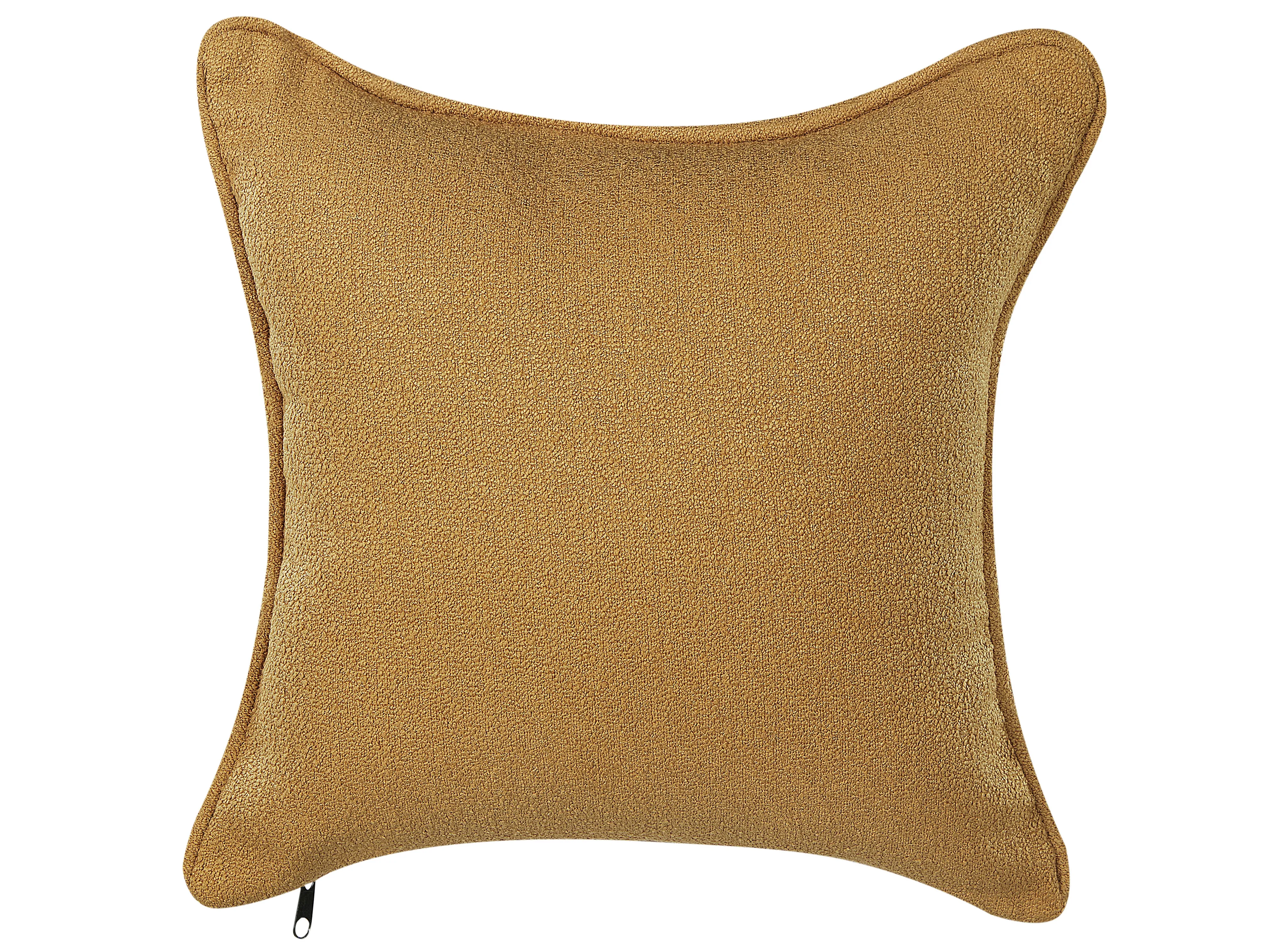 Rechtszijdige chaise longue CHEVANNES Bouclé Mosterdgeel