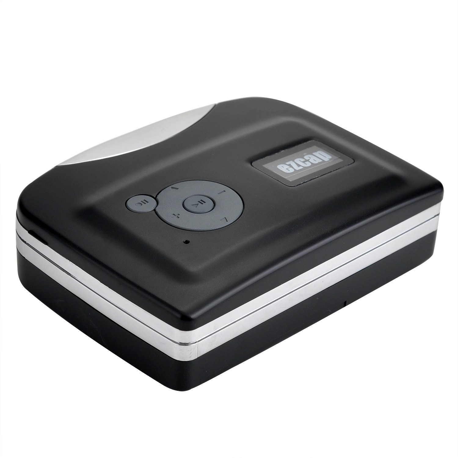 Standalone Kassetten MP3 Konverter Kassettenspieler mit USB Recorder und 3.5mm Kopfhörer Klinke (Batteriebetrieben) - Schwarz / Silber