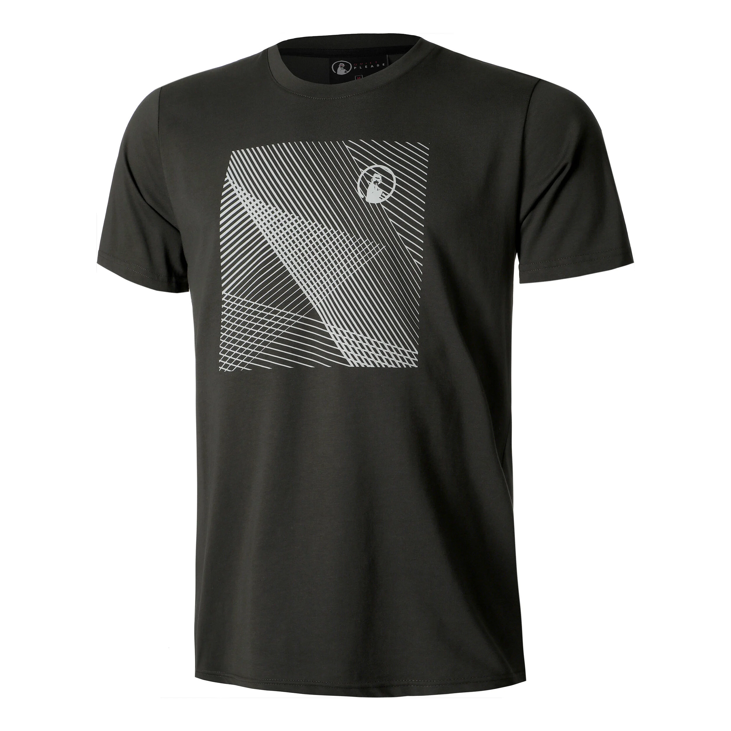 Quiet Please Square Lines T-shirt Hommes - Anthracite