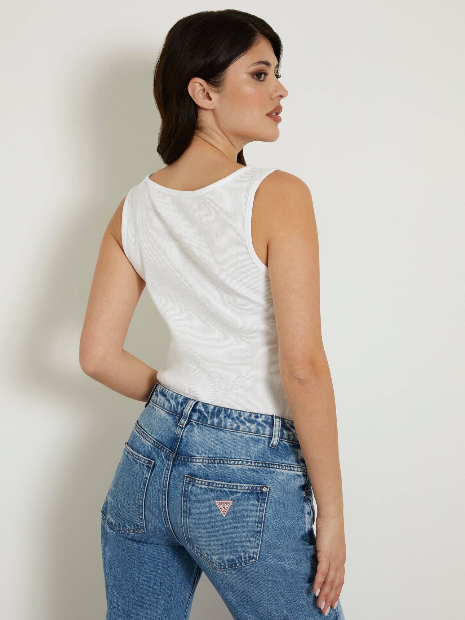 Guess| Damen Tanktop mit Strass-Logo