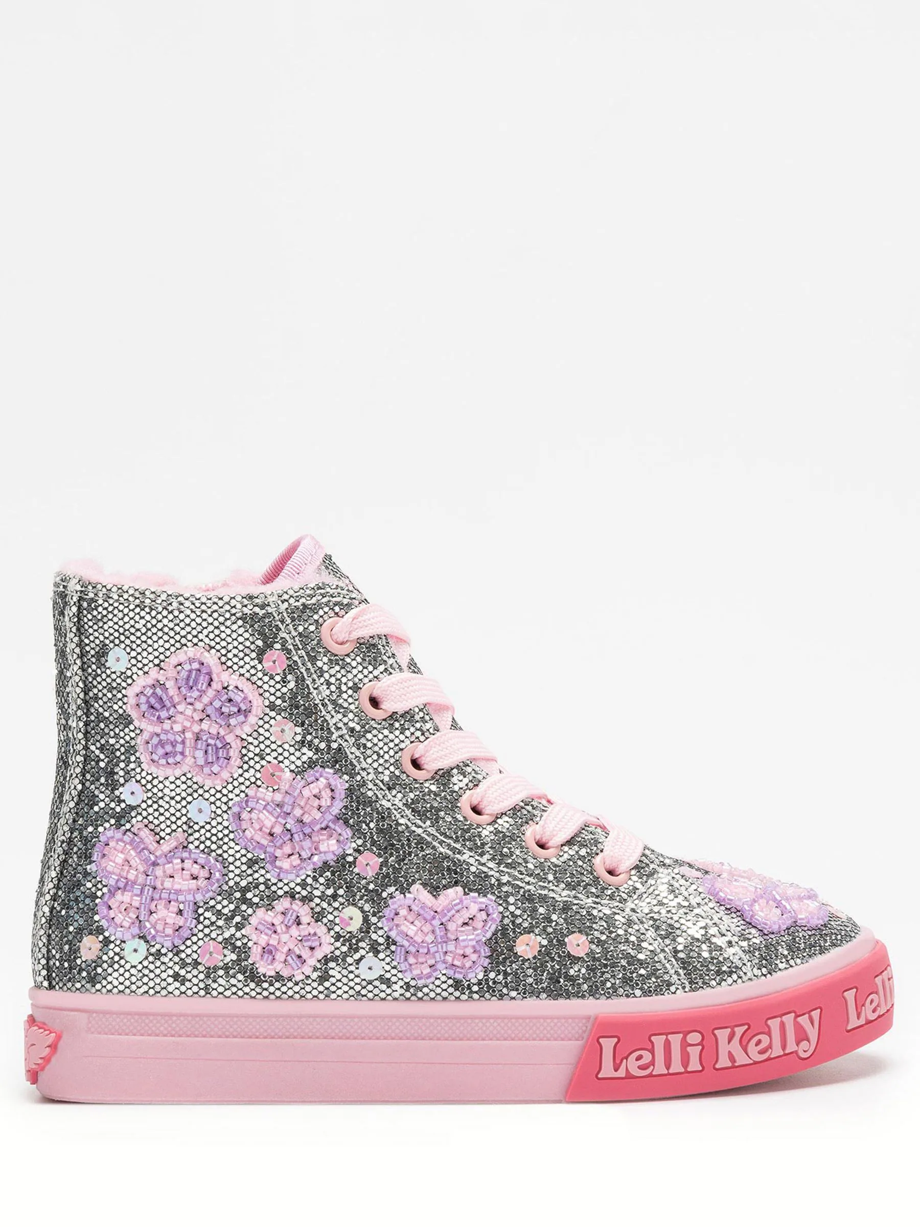 Zilver - Lelli Kelly Pink Spark Hi Top Trainers