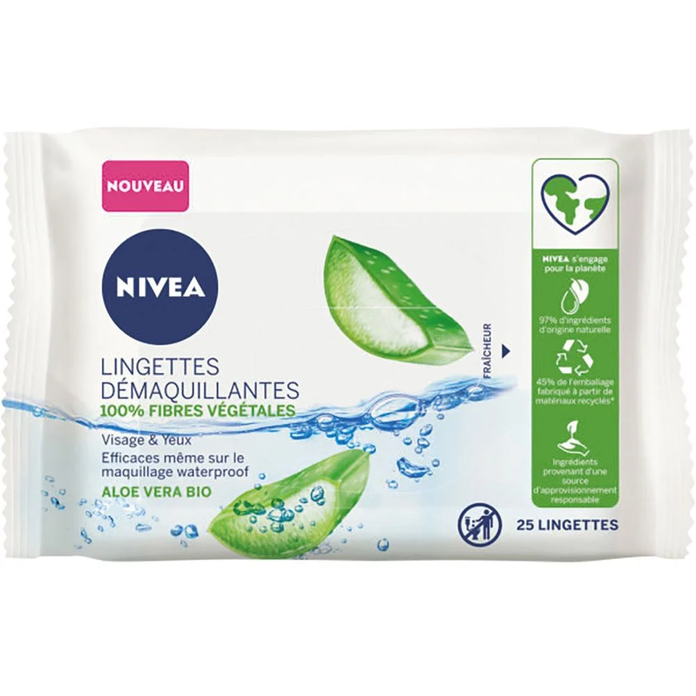 Lingette démaquillante Nivea Lotus sacré fraîcheur x25