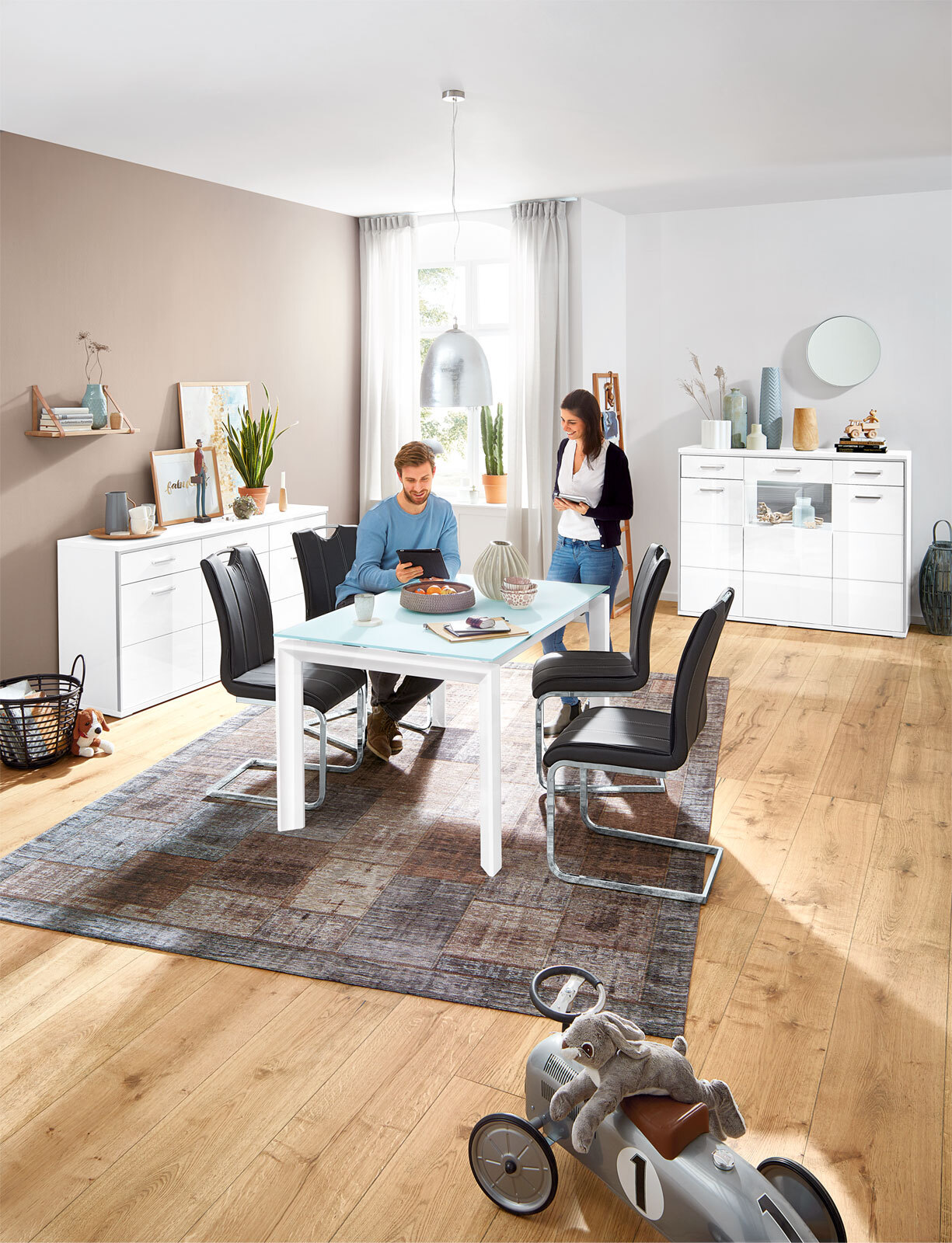 CASAVANTI Sideboard TRENTO 184 x 89 cm NB Hochglanz tiefzieh weiß