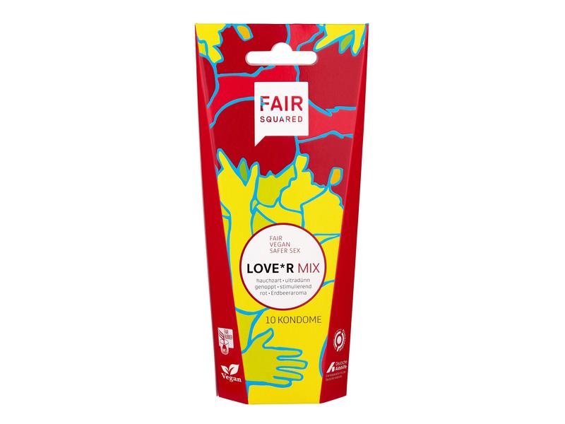Fair Squared Kondome Lover Mix 10 Stück Hochwertige Kollektion mit Präservativen