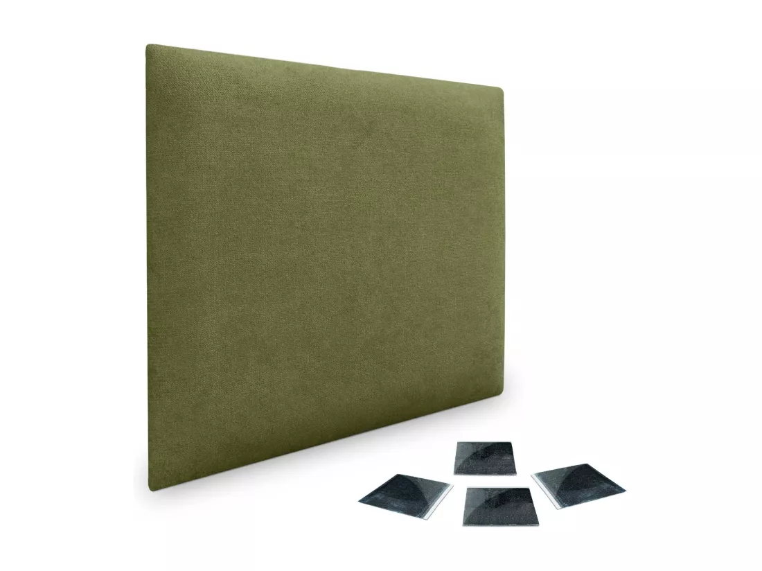 DHOME Lot de 1 Panneaux muraux en tissu auto-adhésifs Panneaux muraux absorbants acoustiques Protection contre les chocs (Vert, 60x60cm, x1)