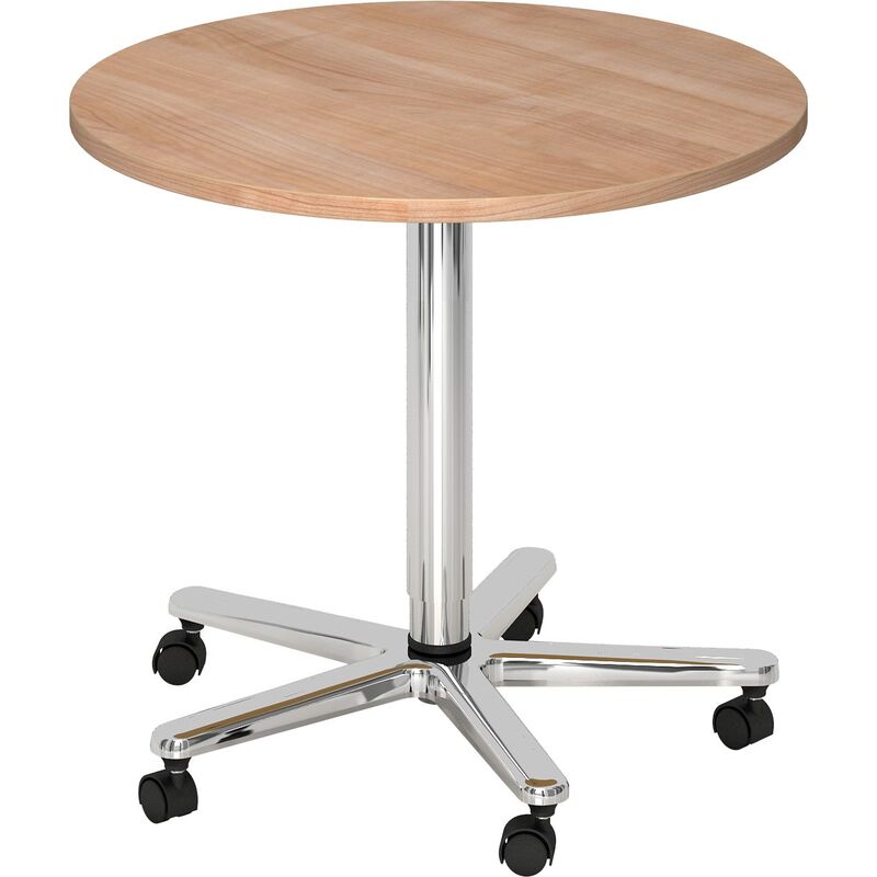 Höhenverstellbarer Besprechungstisch Tarys-Meet, rund, 80 cm, Nussbaum