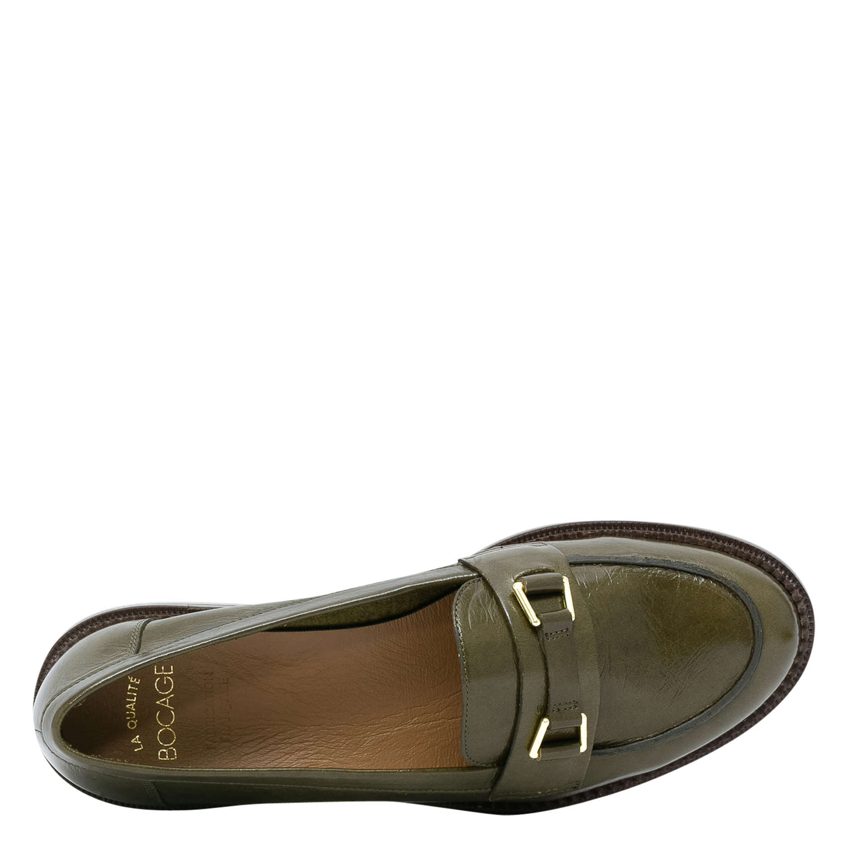 ALANNA - Mocassins en cuir vernis | Vert