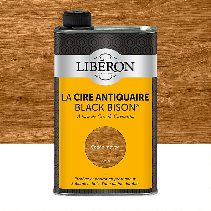 Cire liquide antiquaire black bison pour meubles Libéron chêne moyen 500ml