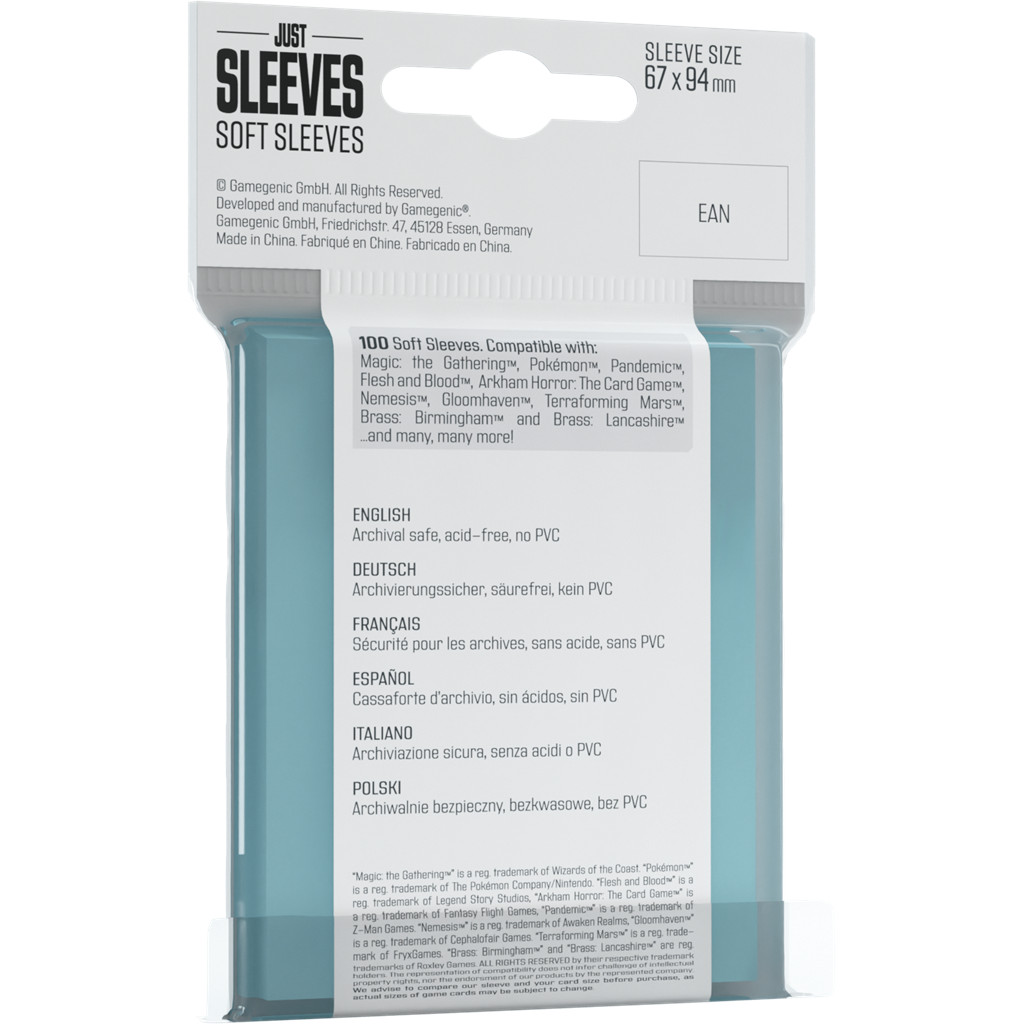 Gamegenic - 100 Just Sleeves - Soft Sleeves