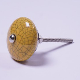 Keramik Möbelknopf, handglasiert, gelb, Ø 4 cm günstig bestellen