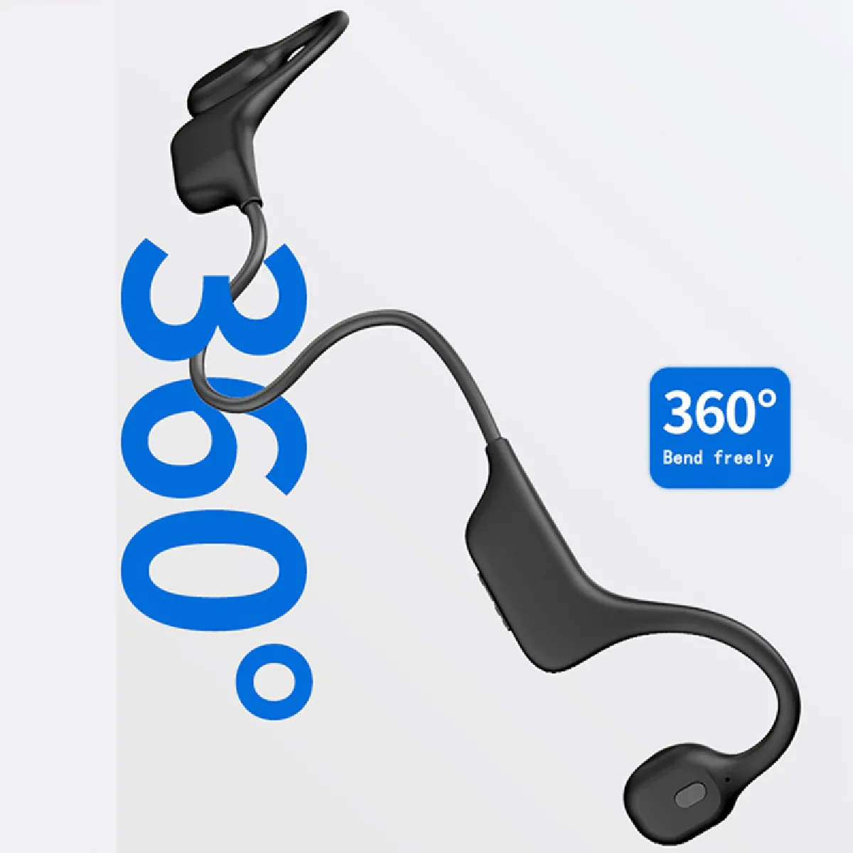 Universal Étanche Bluetooth 5.0 Casque à conduction osseuse noir