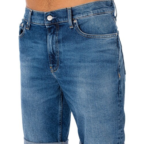 Calvin Klein Jeans - Pantalones Cortos De Mezclilla Delgada Azul