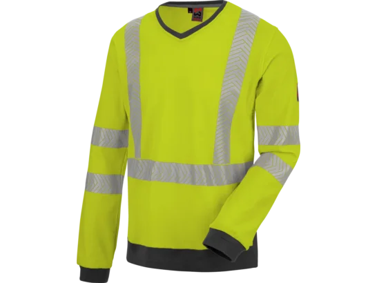 Tee-shirt de travail manches longues haute-visibilité jaune fluo Würth MODYF