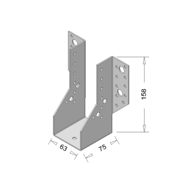 Raveeldrager Zwart Zwaar 63x158 mm