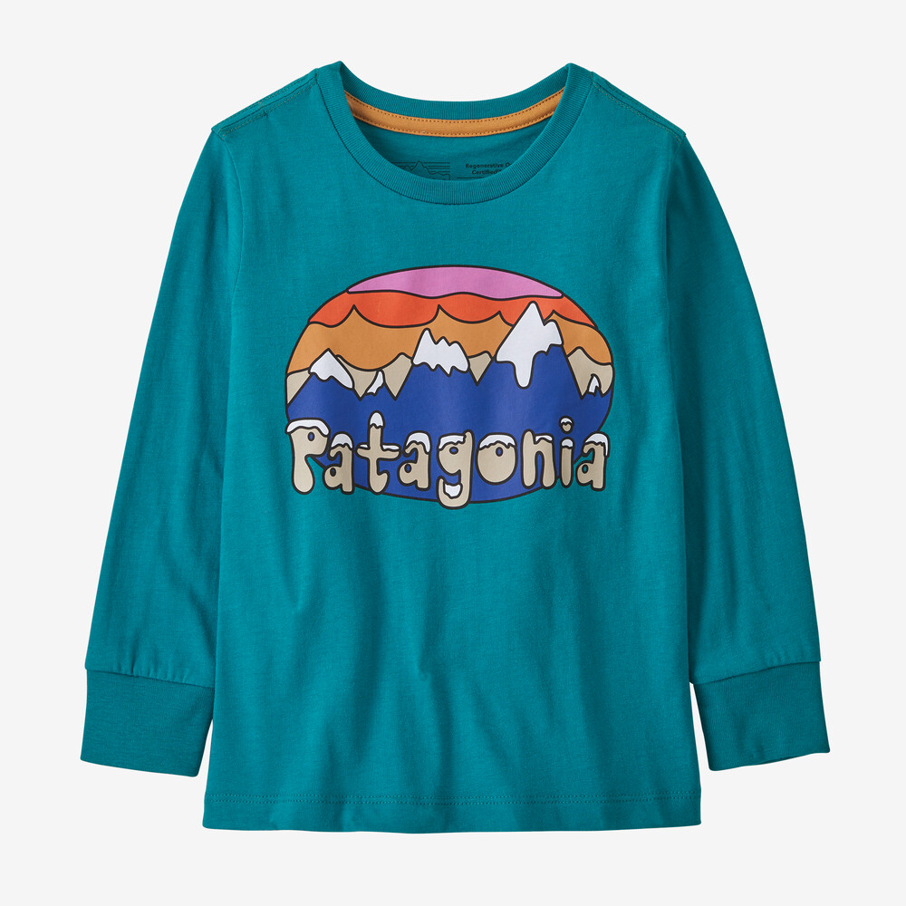 Baby Langarm-T-Shirt aus regenerativer, biozertifizierter Baumwolle von Fitz Roy (Modell: Flurries)