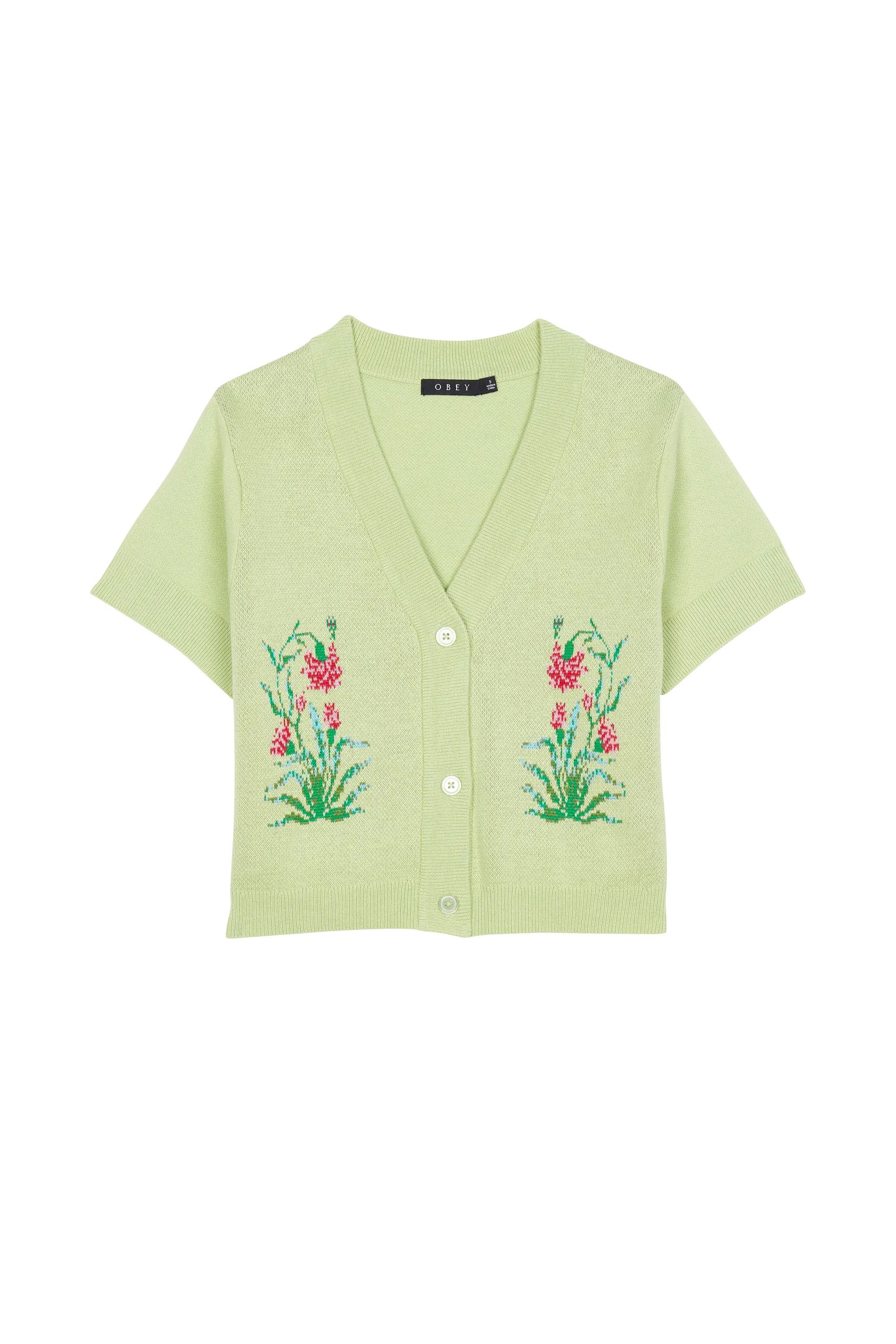 OBEY Gilet POPPY CROPPED CARDIGAN Vert