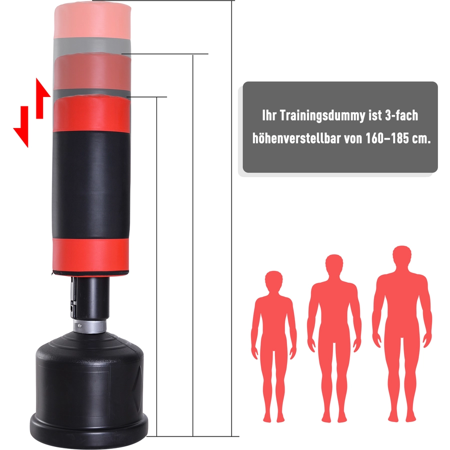 HOMCOM Standboxsack für Box Training schwarz, rot